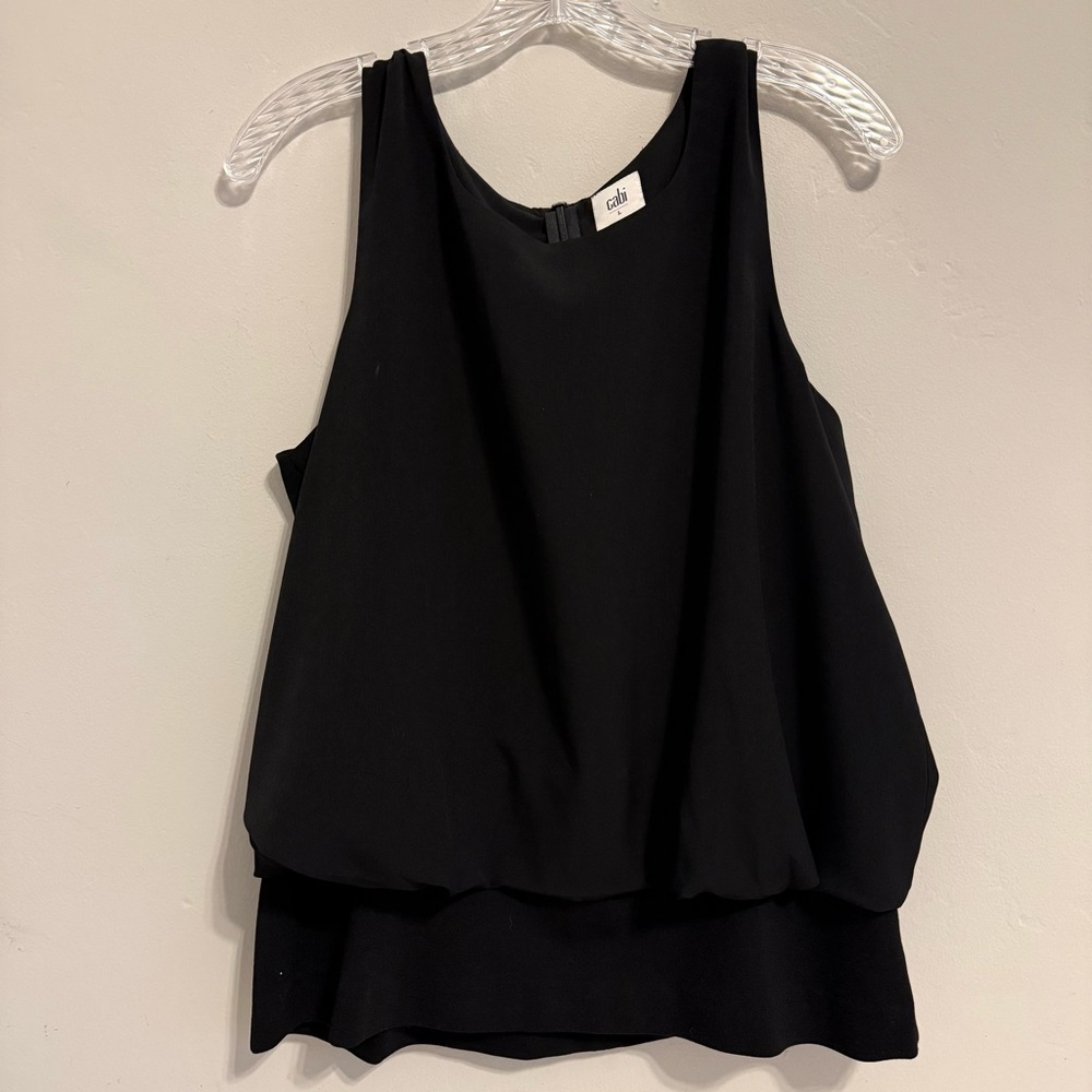 NWOT Cabi #5226 black indulgence sleeveless blouse Size L